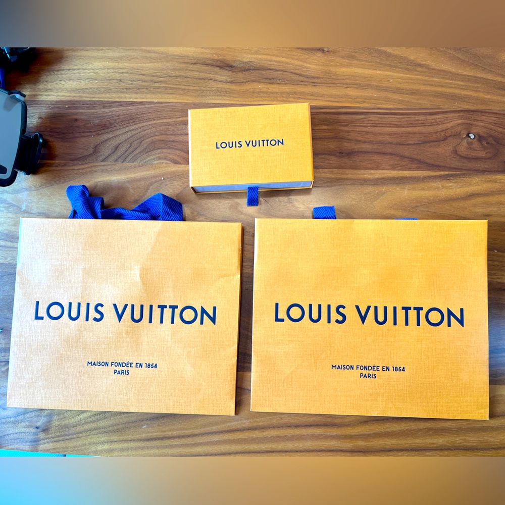 Louis Vuitton Shopping Bags and Card Holder Box with Dustbag